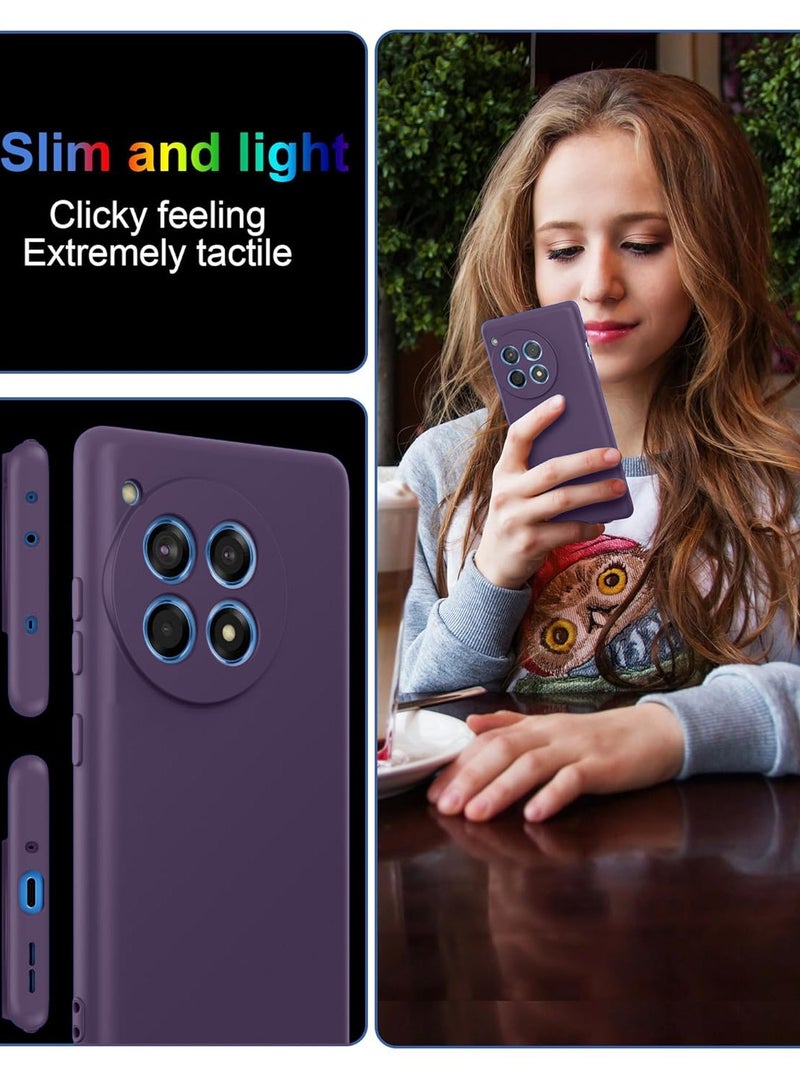 دبليو تيك غطاء حماية من السيليكون السائل الناعم لهاتف ون بلس 12R 5G 2024 أرجواني باذنجاني - Image 4