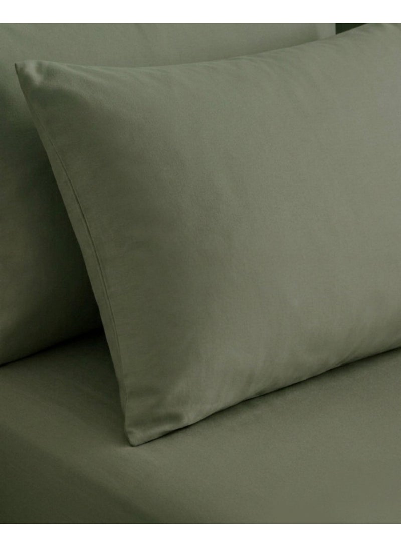 Elega Decor 210TC Cotton Satin Double Solid Bed Sheet Set 3PC | Soft Breathable Satin Flat Sheet 206x250 cm | 2 pillowcases 50x75 cm | OEKO-TEX & ECAS Certified - Image 4
