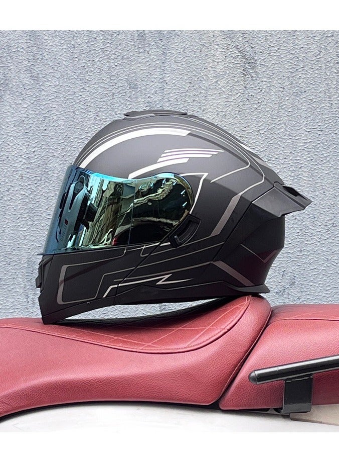 KUYING New Double Mirror Helmet Semi Full Cover Four Seasons Motorcycle Helmet  - Image 1