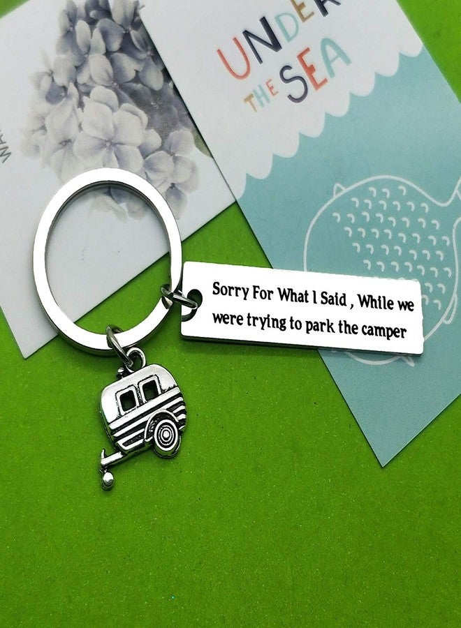 Baipilu Camper Gifts Keychain Sorry for What I Said While We were Trying to Park The Camping Keychain Lovers Camping Gift RV Camper Keyring Graduation Present for Men Women - Image 5