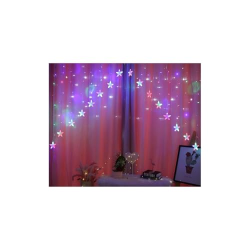 KHIZAR – 16 Star LED Curtain Light | Premium Decorative Curtain Lights for Festivals, Bedrooms, Parties & Home Ambience Christmas Decoration New Year Lighting (Multi Color) - Image 2