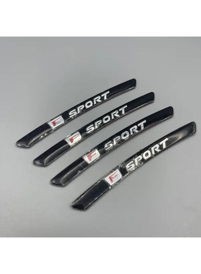 ملصقات حواجب عجلات F Sport من الألومنيوم الفضي 4 قطع ديكور سيارات تعزيز العجلات - Image 3
