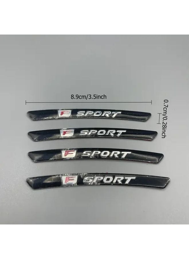 ملصقات حواجب عجلات F Sport من الألومنيوم الفضي 4 قطع ديكور سيارات تعزيز العجلات - Image 2
