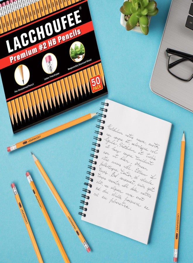 LACCHOUFEE Wood-Cased #2 HB Pencils Bulk, Pre-sharpened with Eraser top, Yellow Pencils for Writhing Drawing, Office, School, Teacher and Classroom Supplies - Image 2