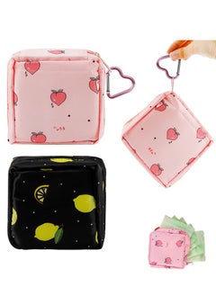 Unik 2-Piece Period Bag, Sanitary Napkin Storage Pad Bags for Feminine Product Organizer with Hooks,Gifts for Girls  - Image 1