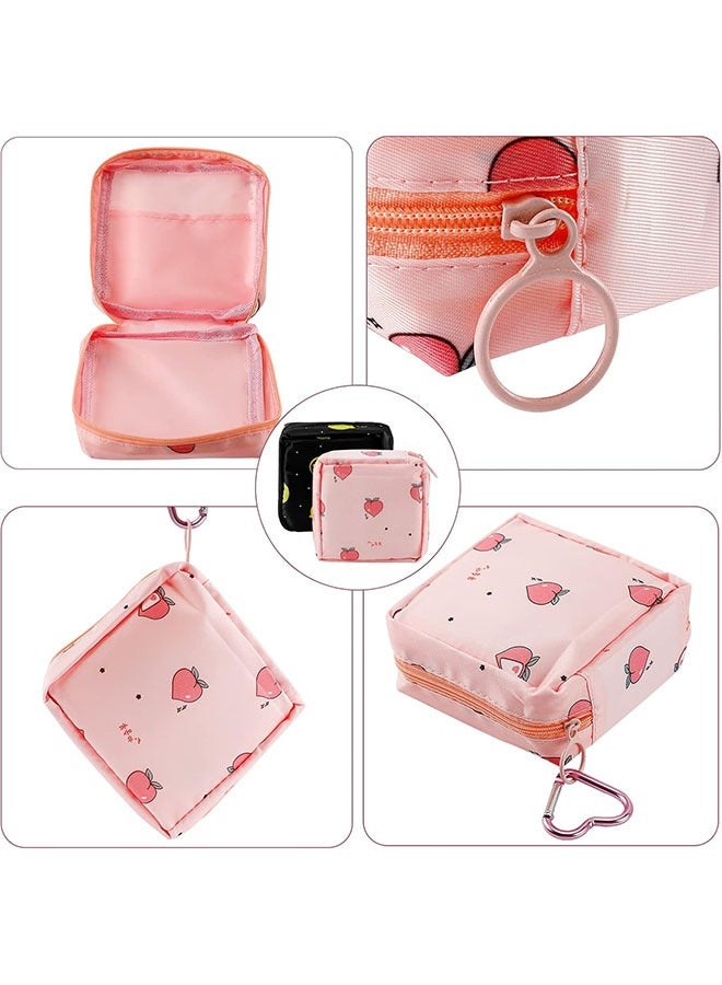 Unik 2-Piece Period Bag, Sanitary Napkin Storage Pad Bags for Feminine Product Organizer with Hooks,Gifts for Girls - Image 3