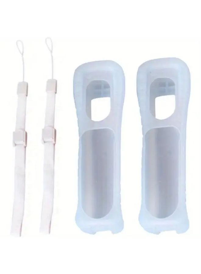 2 Pack Upgraded Protective Case Wii Controller Silicone Cover With Wrist Strap Anti Drop Scratch Resistant Ergonomic Design Compatible With Wii Remote Classic Controllers Durable Gray White Cord Enhanced Grip Comfort - Image 1