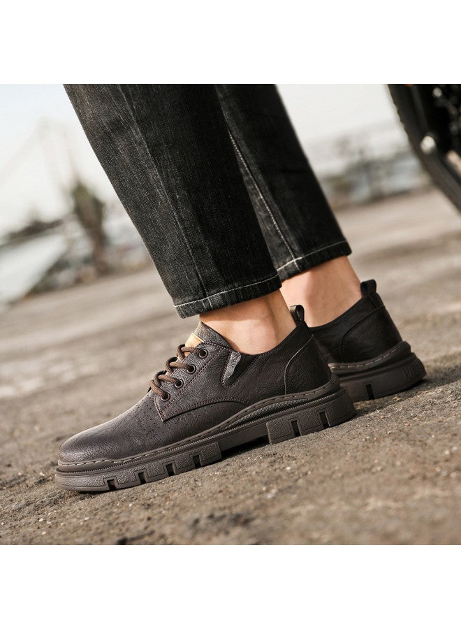 HLA Men's Shoes Business Casual Leather Shoes Men's Business Formal Young Perforated Leather Shoes Men's British Style Leather Shoes Men - Image 5
