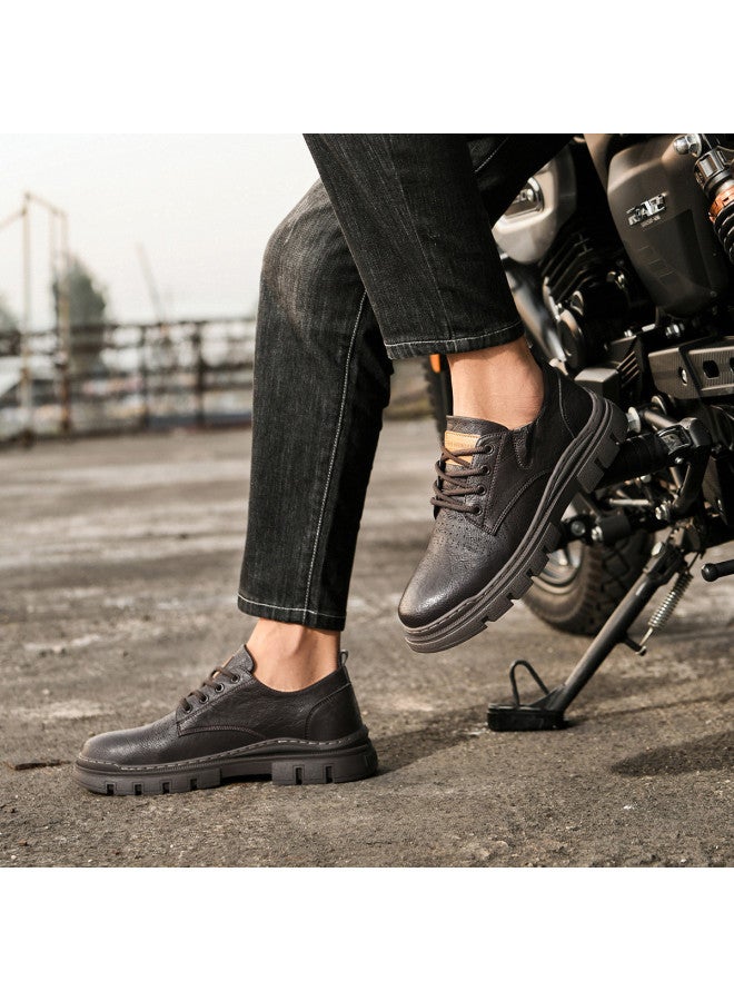 HLA Men's Shoes Business Casual Leather Shoes Men's Business Formal Young Perforated Leather Shoes Men's British Style Leather Shoes Men - Image 3
