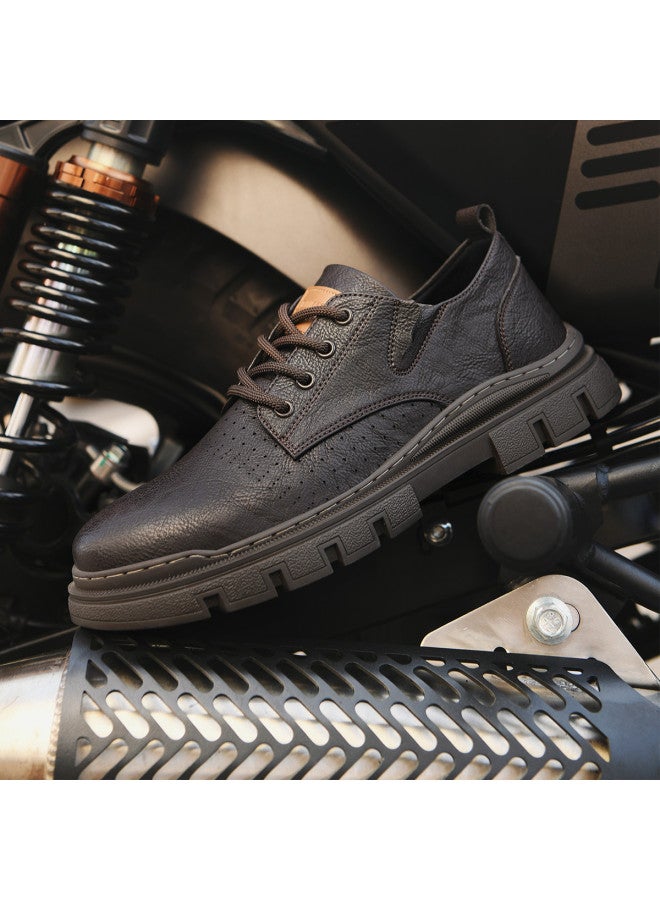 HLA Men's Shoes Business Casual Leather Shoes Men's Business Formal Young Perforated Leather Shoes Men's British Style Leather Shoes Men - Image 2