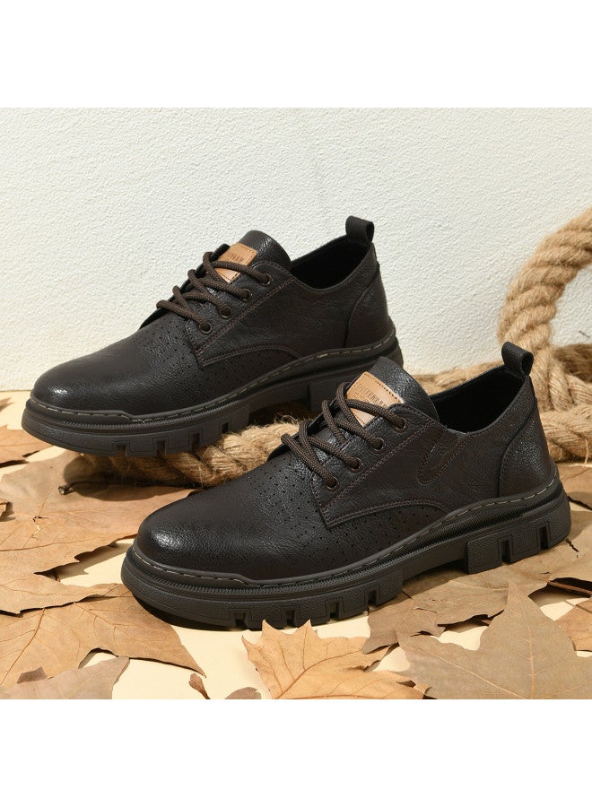 HLA Men's Shoes Business Casual Leather Shoes Men's Business Formal Young Perforated Leather Shoes Men's British Style Leather Shoes Men - Image 4