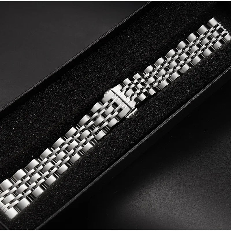 Bluejw Solid Stainless Steel Watch Band - Metal Link Straps Bracelet Clock Replacement Watchband for Men Women - Image 3
