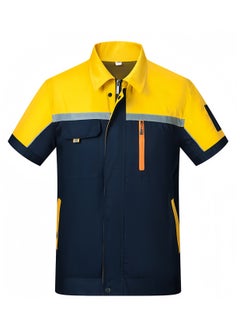 SKT Shiketro Summer Short Sleeve Workwear for Men and Women, Thin Reflective Work Protective Clothing that Absorbs Sweat and Allows for Breathability  - Image 1