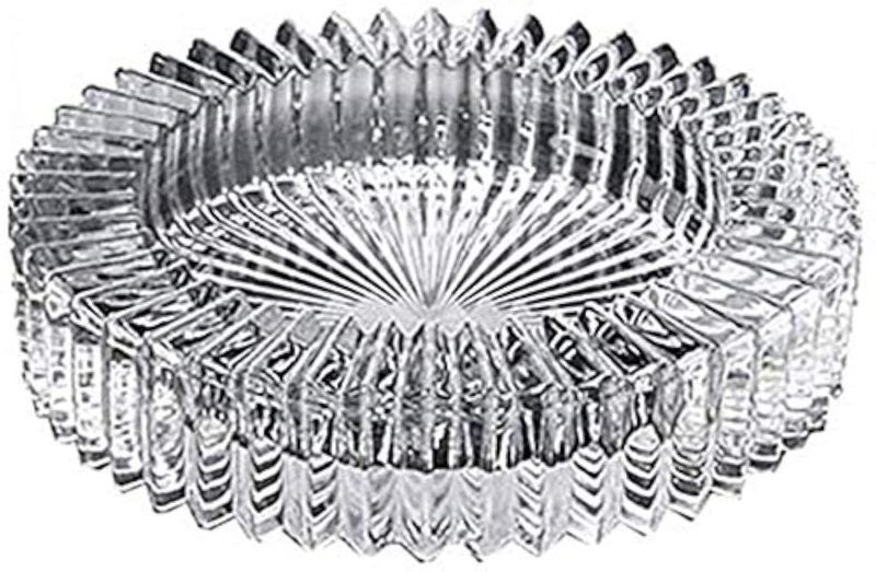 Round Glass Ashtray: 6-Inch Transparent Thick Lead-Free Glass, Tribal Design Elevates Decor, Multipurpose Glass Bowl - Easy Clean Surface, Decorative Candy Dish for Home Office Coffee Table Decor Hous - Image 1