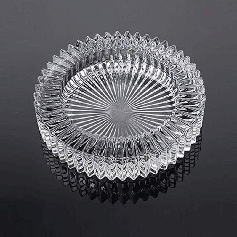 Round Glass Ashtray: 6-Inch Transparent Thick Lead-Free Glass, Tribal Design Elevates Decor, Multipurpose Glass Bowl - Easy Clean Surface, Decorative Candy Dish for Home Office Coffee Table Decor Hous - Image 4