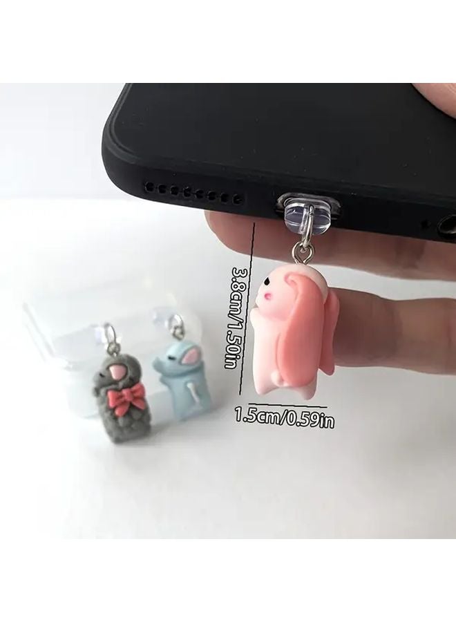 سدادات غبار هواتف حيوانات لطيفة متوافقة مع آيفون 6-14، زينة حماية المنفذ - Image 3