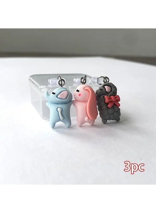 سدادات غبار هواتف حيوانات لطيفة متوافقة مع آيفون 6-14، زينة حماية المنفذ - Image 1