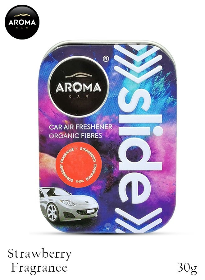 أروما معطر جو للسيارة منزلق - ألياف عضوية برائحة تدوم طويلاً، للسيارات والمنزل والمكتب أروما - رائحة الفراولة - 30 جم - Image 1