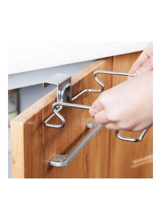 NIBEMINENT Stainless Steel Garbage Bag Holder Silver 20x16x5cm - Image 1