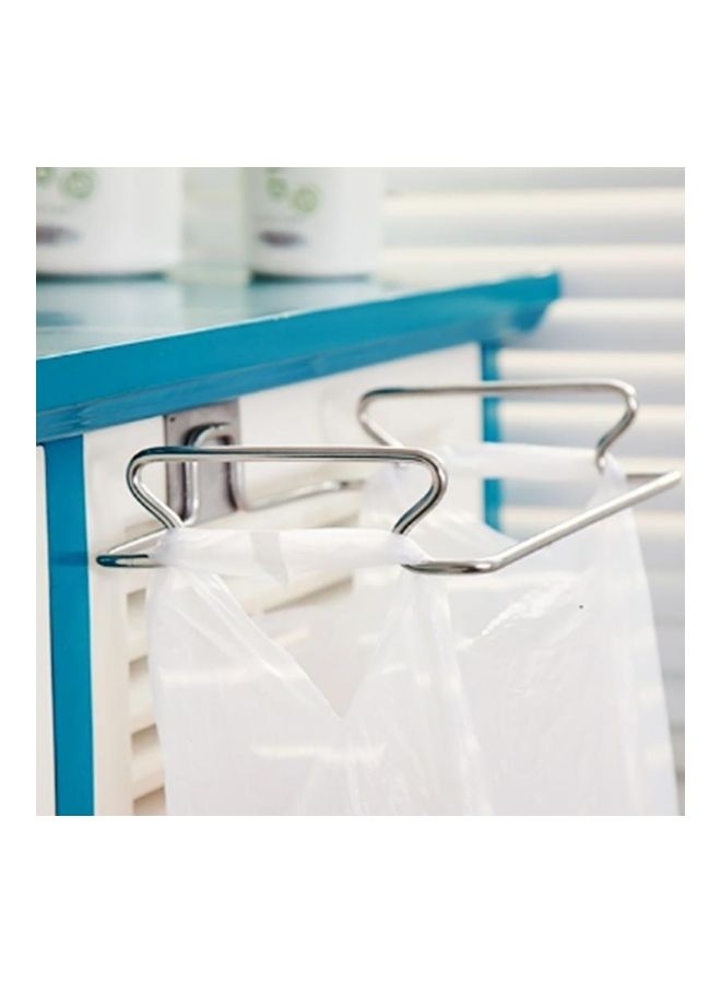 NIBEMINENT Stainless Steel Garbage Bag Holder Silver 20x16x5cm - Image 3