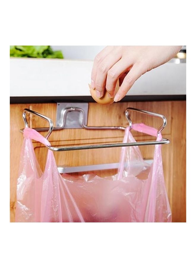 NIBEMINENT Stainless Steel Garbage Bag Holder Silver 20x16x5cm - Image 4