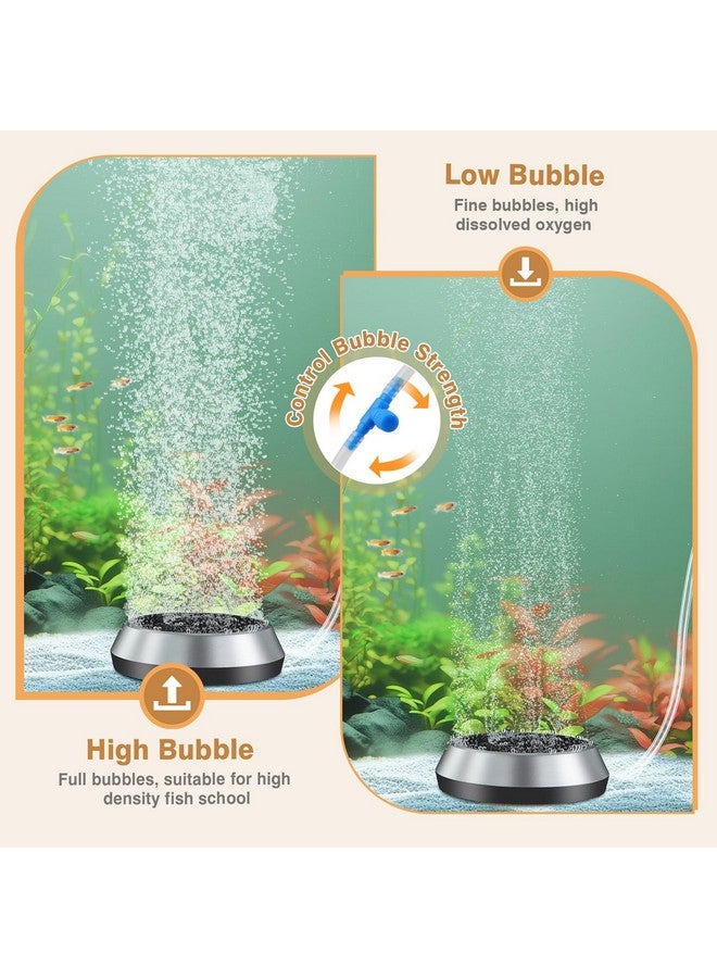 hygger Air Stone for Aquarium 2.3 Inch Fish Tank Bubble Kit Oxygen Diffuser with Air Tube, Check Valve Hydroponic Aeration Bubbler (Not Include Air Pump) - Image 2