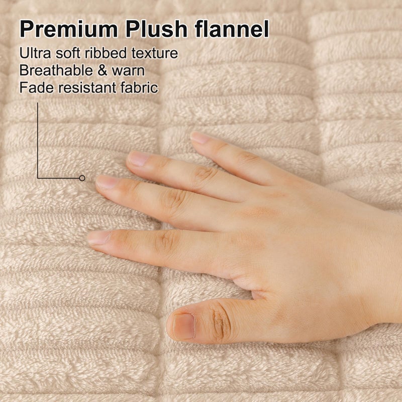 Smiry Couch Cover for Dogs Washable, Non Slip Fuzzy Pet Couch Covers for 3 Cushion Sofa Pet Friendly, Thick Soft Sofa Slipcovers Cushion Protector (Apricot, 27.6" x 88") - Image 4
