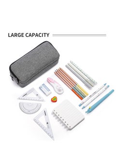 Beauenty Premium Multipurpose Pencil Case – Large Capacity, Durable Fabric,  Zipper Closure,Heavy-duty canvas pencil case,  Modern stylish school supplies bag, Minimalist aesthetic pencil pouch  with Handle  - Image 2