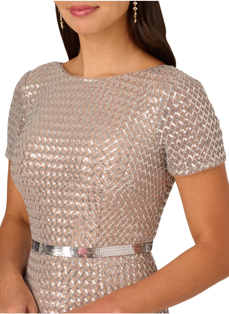 Adrianna Papell Betled Sequin Maxi Dress