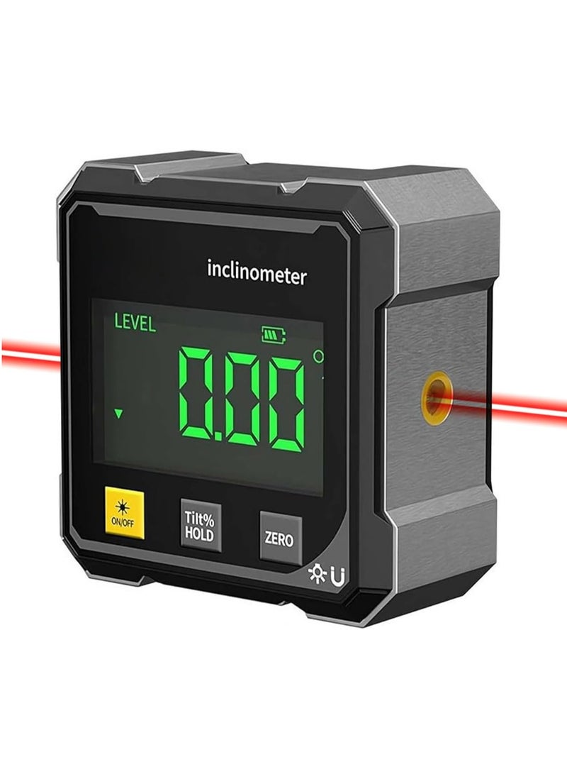 Digital Laser Angle Finder inclinometer,Protractor Tool,4×90° High Accuracy,Large LED Display,Magnetic Base,USB Rechargeable,for Woodworking, Metalworking Measuring Tool - Image 1