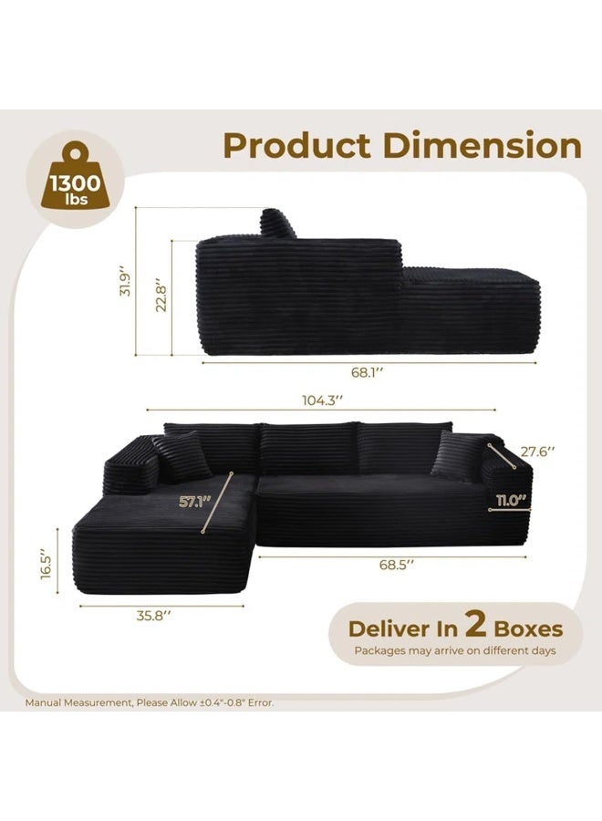 Zayn comforts Stylish L Shaped Fabric Sofa  A Modern Corner Sectional for Sophisticated Living (Beige, LEFT BED) - Image 2