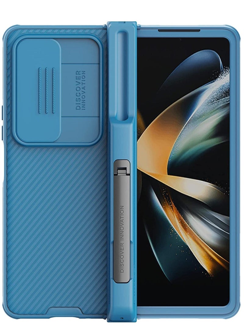 Raxoom for Samsung Galaxy Z Fold 4 Case with Kickstand & Slide Camera Cover, Hinge Protection with S Pen Holder 360° All-Inclusive Protective Case for Samsung Galaxy Z Fold 4 5G (Blue) - Image 2