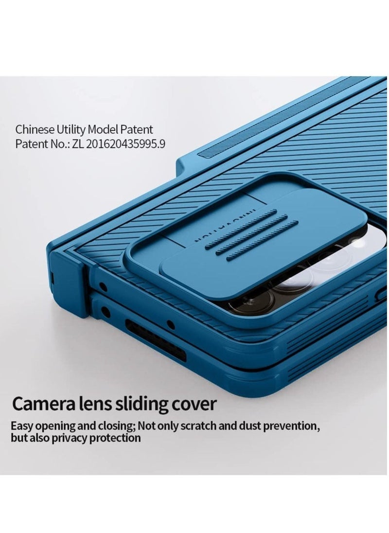 Raxoom for Samsung Galaxy Z Fold 4 Case with Kickstand & Slide Camera Cover, Hinge Protection with S Pen Holder 360° All-Inclusive Protective Case for Samsung Galaxy Z Fold 4 5G (Blue) - Image 5