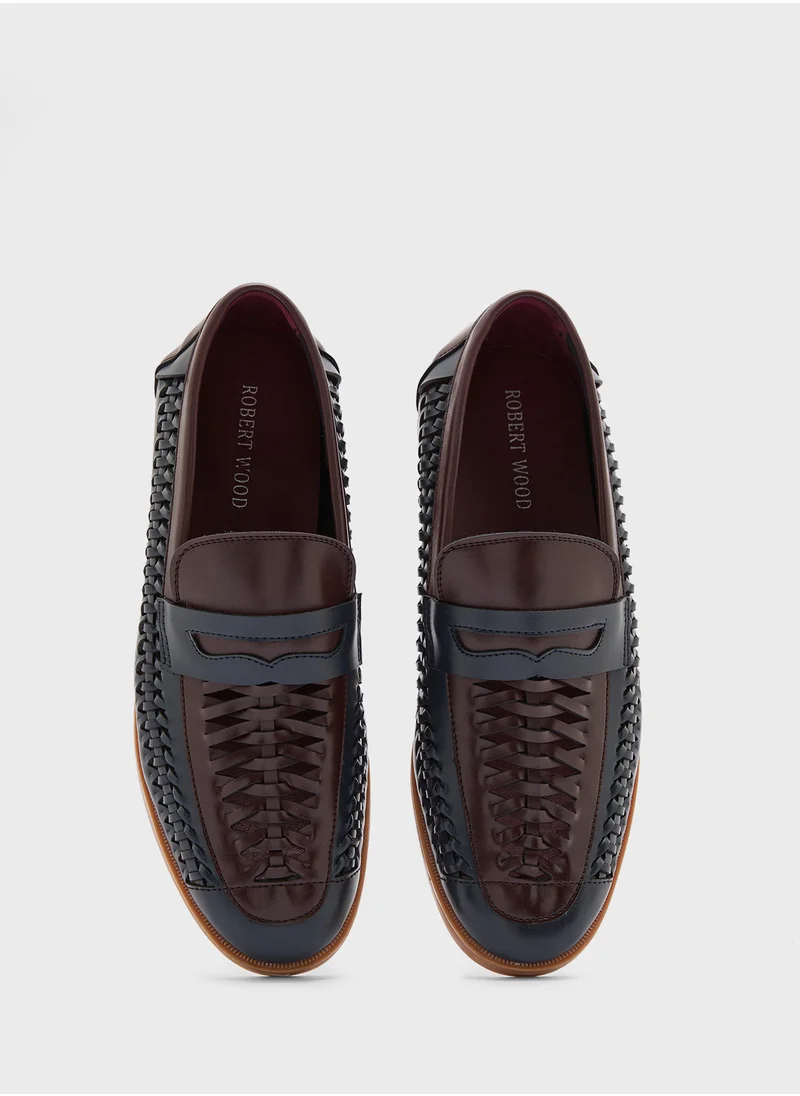 Robert Wood Weave Detail Casual Slip Ons