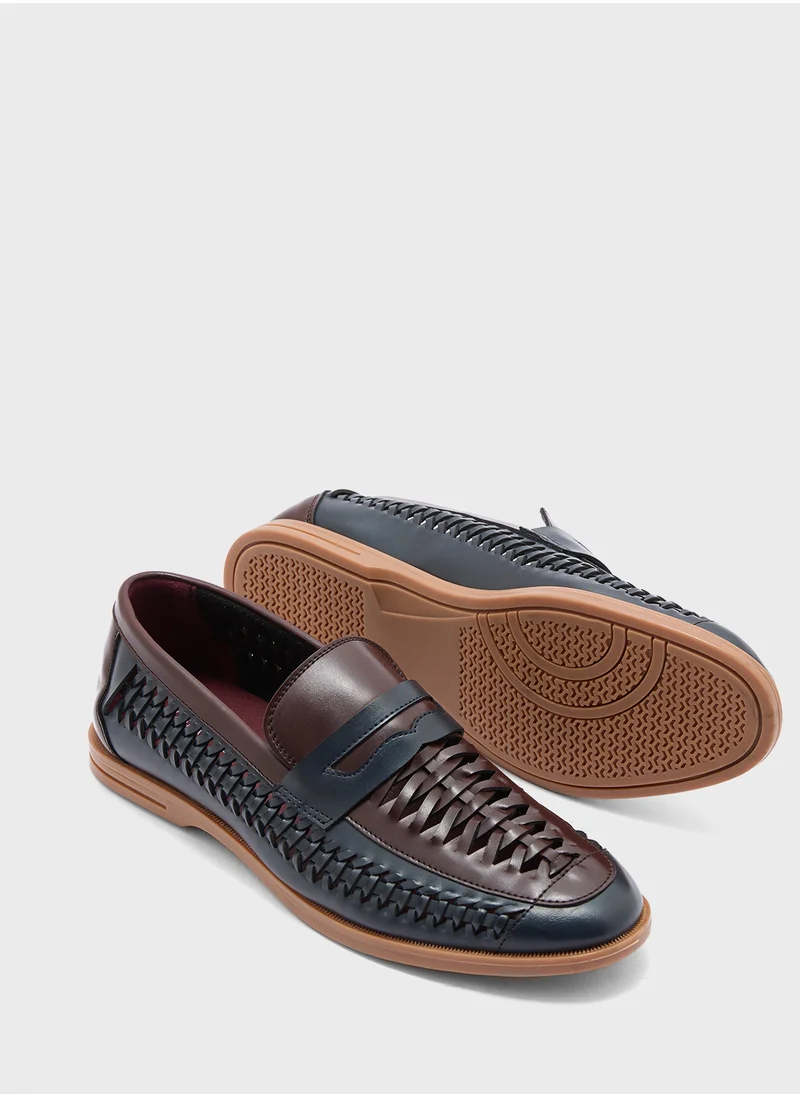 Robert Wood Weave Detail Casual Slip Ons