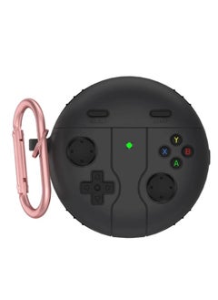 3D cartoon game console design case, compatible with Huawei FreeBuds 4/4E, suitable for both men and women, comprehensive protection against falling, soft washable material. Hook and clasp - Black