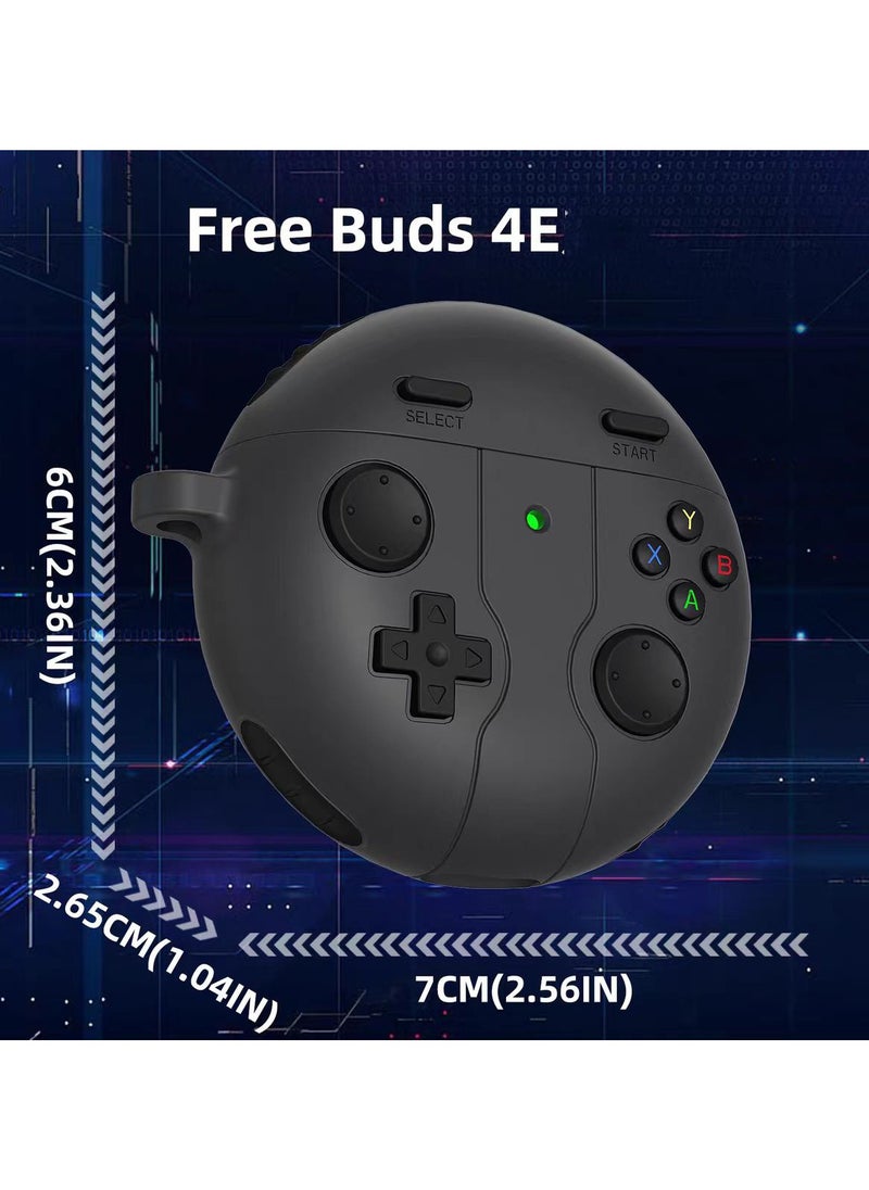 Generic - 3D cartoon game console design case, compatible with Huawei FreeBuds 4/4E, suitable for both men and women, comprehensive protection against falling, soft washable material. Hook and clasp - Black - Image 1