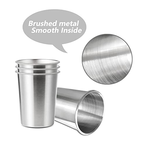 YOLCAR 4Pack 6oz Small Stainless Steel Cups, BPA Free Healthy Pint Drinking Cups Metal Drinking Glasses ​For Kids (Silver, 170ml/6oz) - Image 2