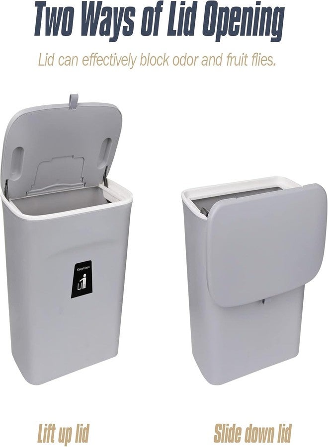 Xpandio 10 L Kitchen Compost Bin for Counter Top or Under Sink, Hanging Small Trash Can with Lid for Cupboard/Bathroom/Bedroom/Office/Camping, Mountable Indoor Compost Bucket (Grey) - Image 5