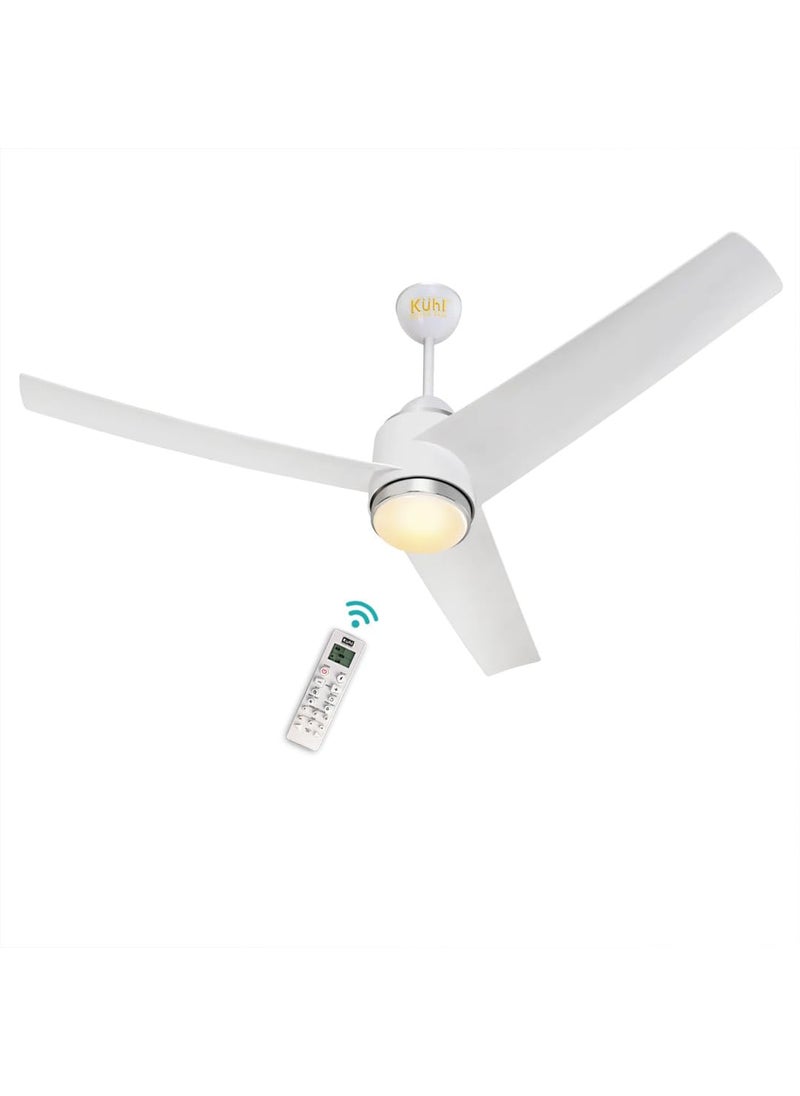 KUHL KUHL Windzz K3 1320 mm 65 Power Saving BLDC Ceiling Fan BEE 5 Star Rated ISI Marked High Air Flow 5 Year Warranty on Motor IoT Operate via Mobile Alexa White  - Image 1