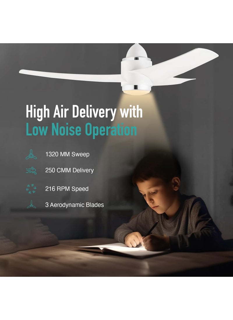 KUHL KUHL Windzz K3 1320 mm 65 Power Saving BLDC Ceiling Fan BEE 5 Star Rated ISI Marked High Air Flow 5 Year Warranty on Motor IoT Operate via Mobile Alexa White  - Image 4