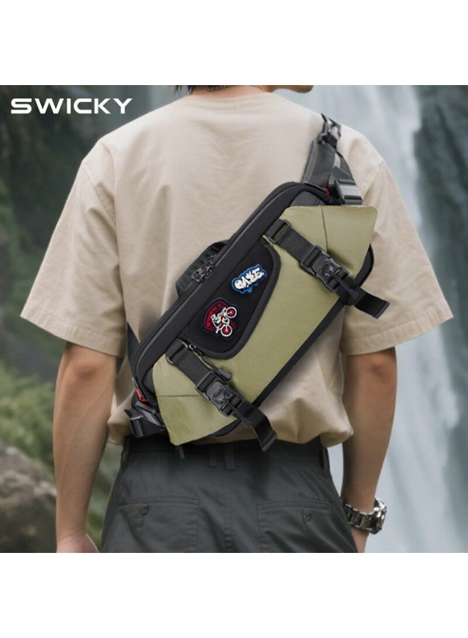 Swicky Shoulder Bag, 2025 New Style Crossbody Bag For Men, Tactical Chest Pack For Outdoor Activities, Commuting And Cycling