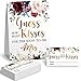Kadiak Guess How Many Kisses in the Jar Bridal Shower Game Bridal Shower Game Wedding Shower Games Bachelorette Party Night Floral Party Game Cards Bridal Party Decorations 1 Sign 50 Cards Set - Image 3