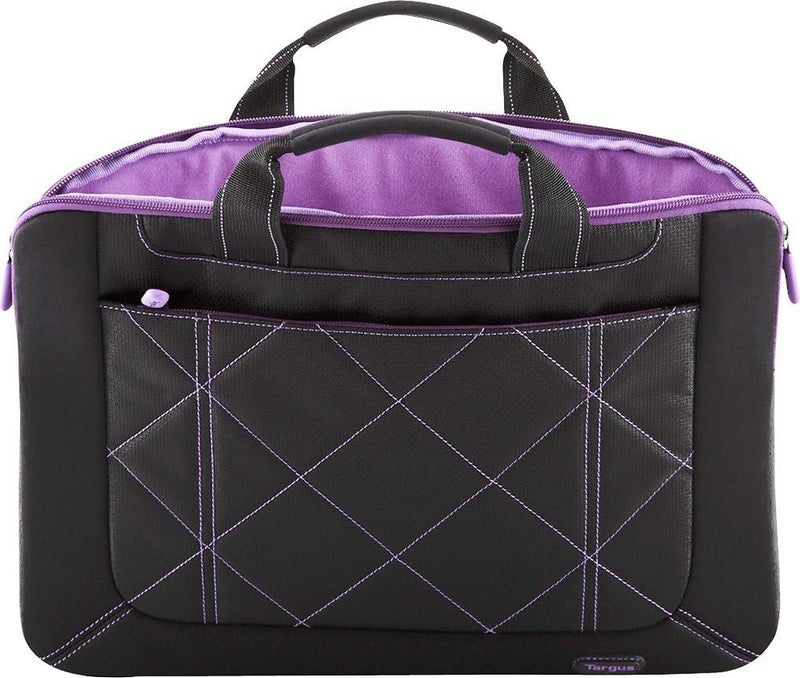 targus 16-inch Pulse Laptop Sleeve Slipcase - for 16" Laptops, Modern Design, Plush Interior, Womans Computer Bag, Black/Purple (TSS57401US) - Image 3
