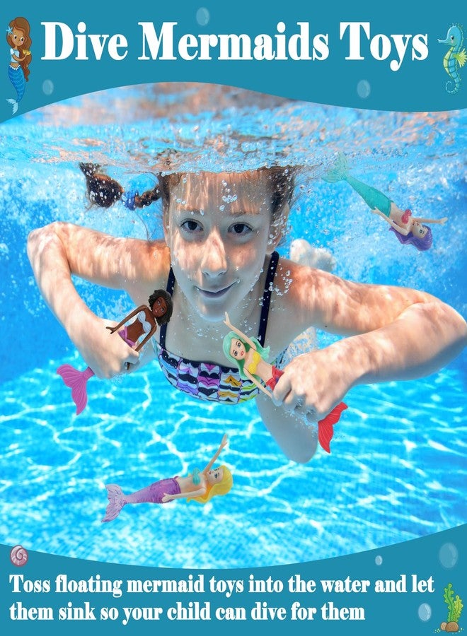 HEYTIMI 20 Pack Colorful Mermaid Diving Toys - Underwater Sinking Pool Toys for Kids Girls Ages 3-12, Summer and Spring Fun Bath & Pool Games, Non-Repeating Styles, Glittery Sparkle Tails - Image 4