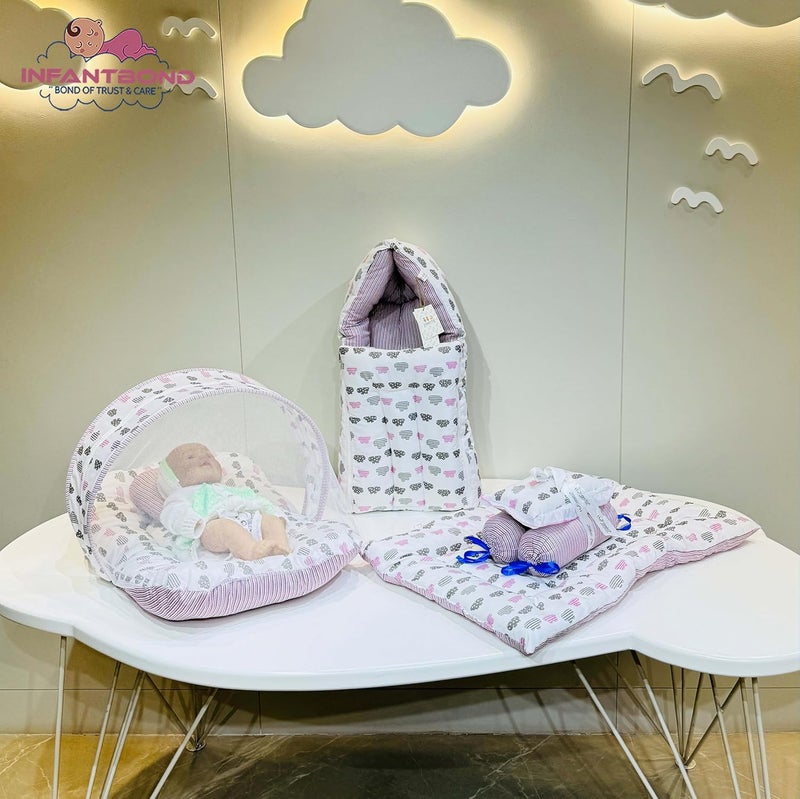 Infantbond Complete Bedding Set Essentials Combo for Baby 06 MonthsCloud line LavenderNormal - Image 4