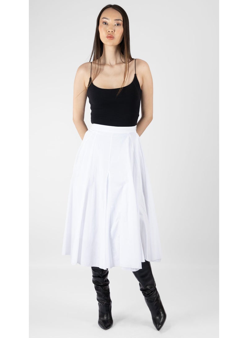 KYVELi Flowy Midi Skirt - White - Image 1