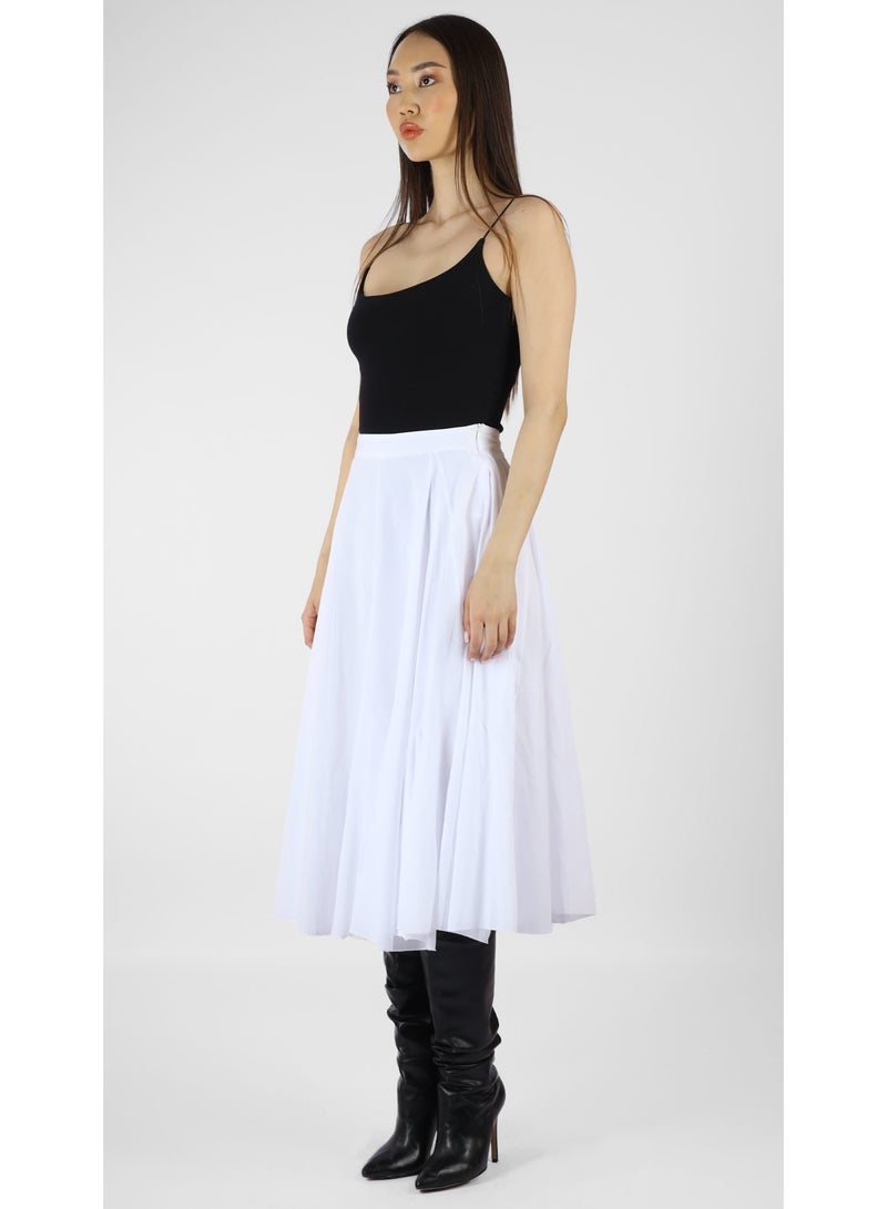KYVELi Flowy Midi Skirt - White - Image 3