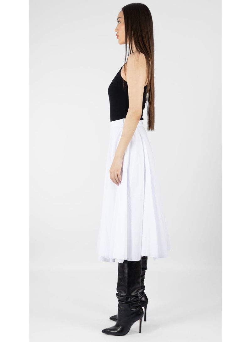 KYVELi Flowy Midi Skirt - White - Image 4