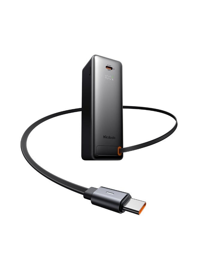 Mcdodo 3-in-1 Power Bank with Built-in Cable, 10000mAh, 30W PD Fast Charging, Travel Charger Adapter, UK/US/EU Plugs, 150+ Countries, LED Display, Black, MC-3181 - Image 4